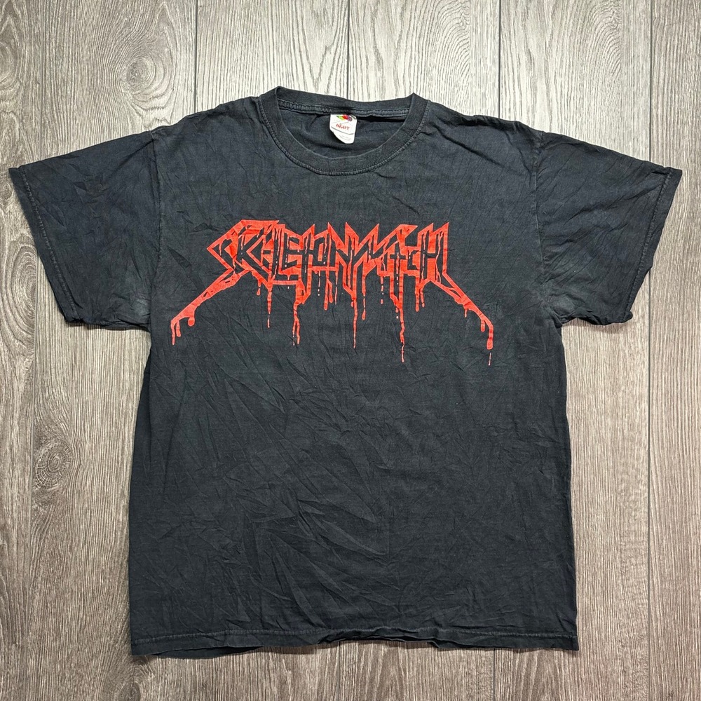 Skeletonwitch Band T-Shirt Mens Large Black Red Dripping Logo Y2K Metal Tee